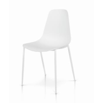 INNENSTADT - Set di 4 sedie bianche in polipropilene e gambe in metallo