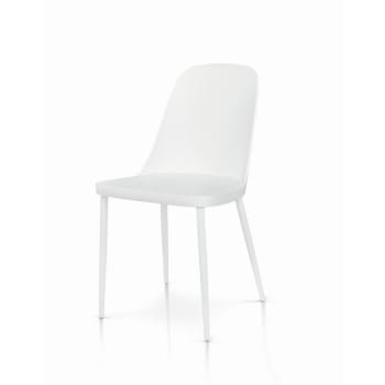 VICTORIASTADT - Set di 2 sedie bianche con seduta e struttura in poliropilene