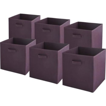 6er Set faltbare Aufbewahrungsboxen aus Vliesstoff, lila, 31x31x31cm