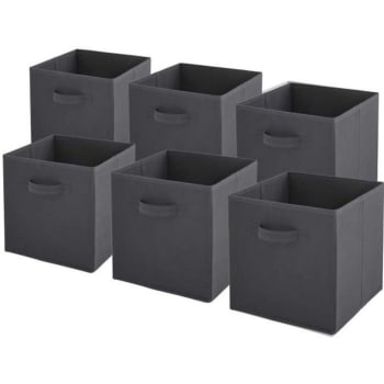6er Set faltbare Aufbewahrungsboxen aus Vliesstoff, grau, 31x31x31cm