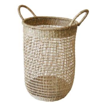 Cesto rotondo con coperchio in giacinto d'acqua 36,5 cm tima naturale Am.Pm | La Redoute