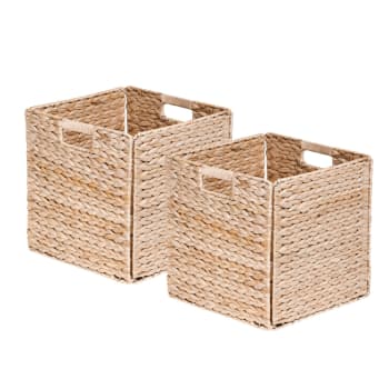 Vinsani Confezione Da 2 Cesti In Feltro Grigio - 30x26x43,5 Cm, Multiuso Con Manici, Per Biancheria, Legna, Giocattoli