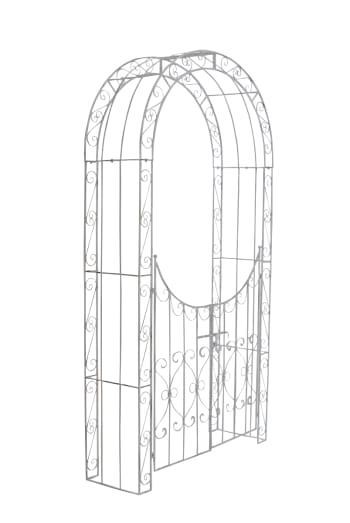 SINA - Arche pour plantes grimpantes en métal Blanc antique