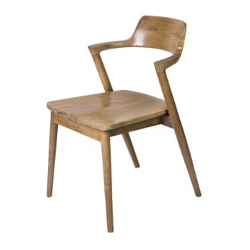 Hiro nat - Chaise naturel en bois de teck avec accoudoirs 77x53x49