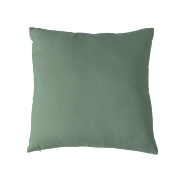 Coussin uni et déhoussable polyester vert 50x50 cm