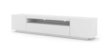 AURA - TV-Ständer Holzeffekt Weiß