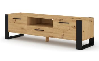 NUKA - Mueble para TV efecto madera Crema y Negro