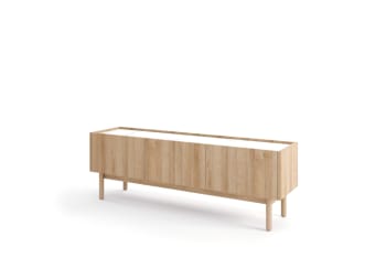 BOHO - Mueble para TV efecto madera Crema y Blanco