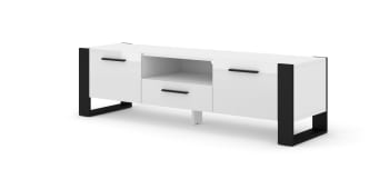NUKA - TV-Ständer Holzeffekt Weiß und Schwarz