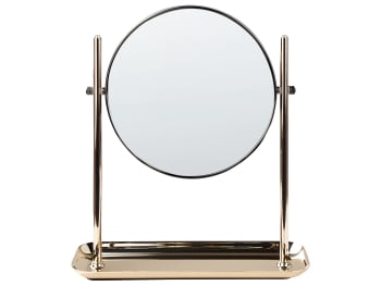Finistere - Kosmetikspiegel Metall gold 30x25