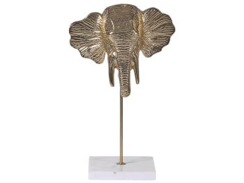 Kaso - Dekofigur Aluminium gold Elefant 33 cm