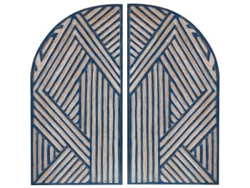 Ogan - Wanddekoration blau geometrische Formen 2-teilig