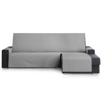 ROYALE - Protector cubre sofá chaiselongue derecho 240 gris oscuro