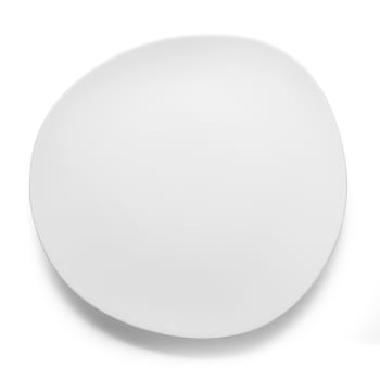 Sven blanc - 6er Set flache Teller aus Porzellan, Weiß