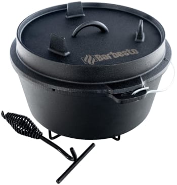 Navaris 4X Mini Padella Ghisa 10 cm con Supporto Legno - Tegame Ghisa