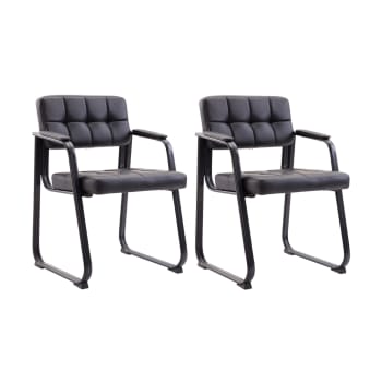 TUKAILAi Set Di 2 Sedie Imbottite In Ecopelle Crema Con Braccioli E Gambe In Metallo – Design Moderno Per Soggiorno, Sala Da Pranzo E Reception