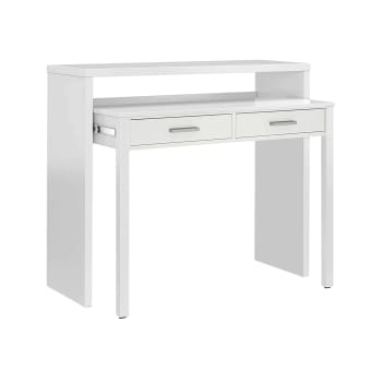 Damodi - Bureau effet bois blanc 98x36 cm