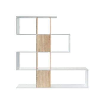 Damago - Libreria effetto legno bianco 145x29h145 cm