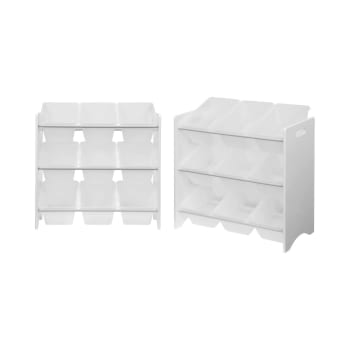 Tobias - 2 meubles rangement jouet blanc 18 casiers