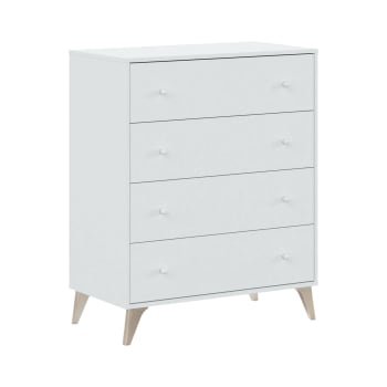 Dcarus - Commode effet bois blanc 78x40 cm