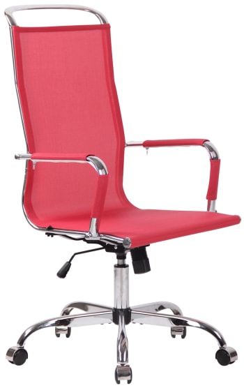 BRANSON - Chaise de bureau réglable pivotant en microfibre Rouge