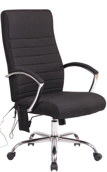 VALAIS - Chaise de bureau massant et réglable en tissu Noir