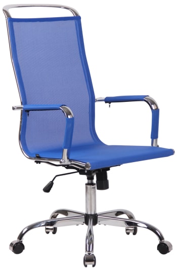 BRANSON - Chaise de bureau réglable pivotant en microfibre Bleu