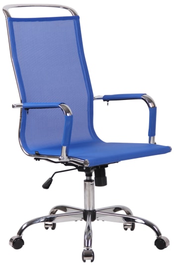 Vinsetto Sedia da Ufficio Ergonomica Supporto Lombare in Tessuto Blu