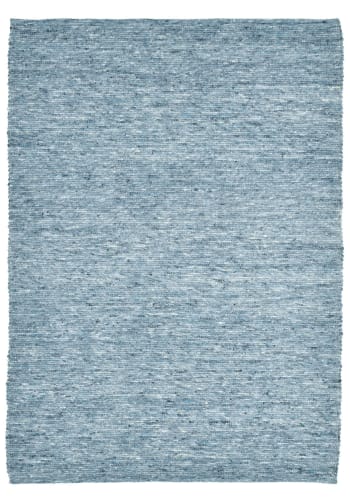 ALPEN - Tapis tissé main en laine vierge - bleu 140x200 cm