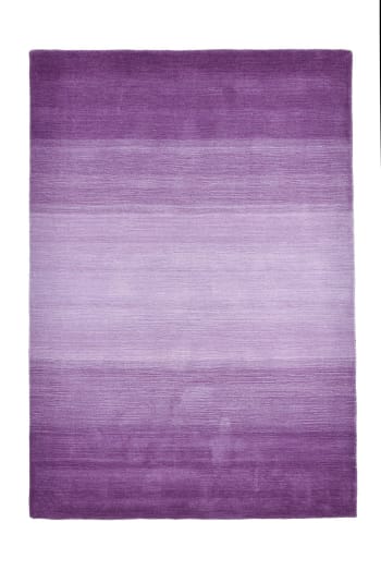 WOOL COMFORT - Tappeto degradato di colore in lana viola - 70x140 cm