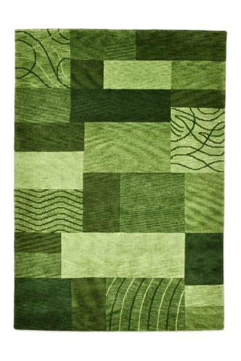 ROYAL DOMAS - Tapis tufté main en laine vierge - vert 140x200 cm