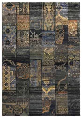 GABIRO - Tappeto patchwork vintage tessuto a macchina