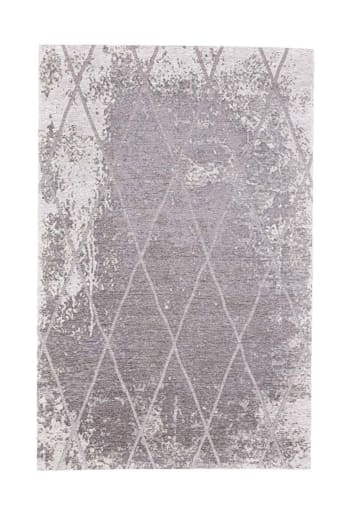 FINE LINES - Alfombra gráfica y brillante tejida a máquina Plata 80x150 cm