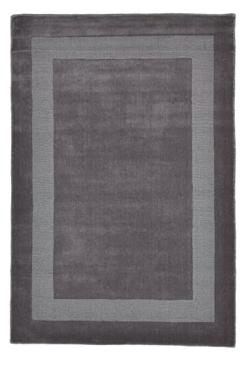 USEDOM - Tapis tufté main en laine naturelle Anthracite 80x150 cm