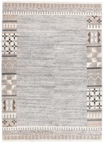 NAKARTA - Tapis moderne noué main, laine non-teinte naturel 250x350