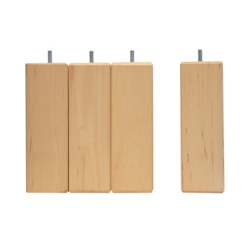 Accessoires - Jeu de pieds de lit carrés en bois Hauteur 15 (lot de 4)