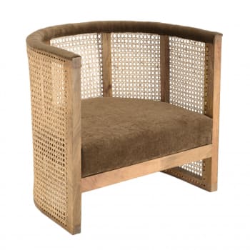 Isa - Sessel aus Mangoholz und Rückenlehne aus natürlichem