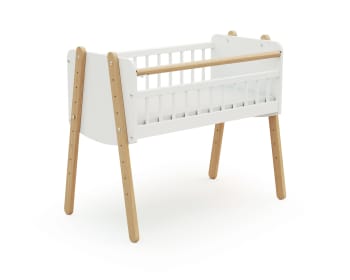 Pirate - Culla per il co-sleeping in legno Bianco e Faggio 40 x 80 cm