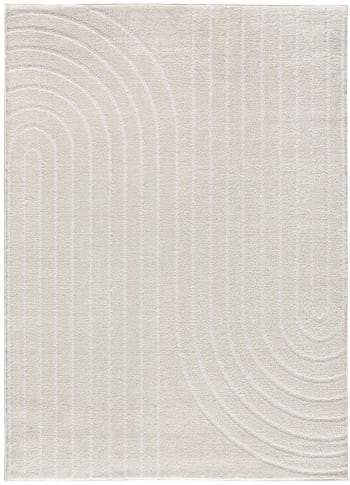 Blanche - Alfombra estilo escandinavo con relieve en blanco, 120x170 cm