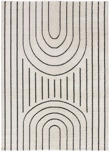 BLANCHE - Tapis de style scandinave gaufré blanc, 80X150 cm
