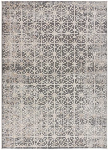 PAULA - Tappeto vintage grigio goffrato, 160X230 cm