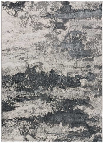 AGATA - Tapis effet marbré avec textures en gris, 160X230 cm