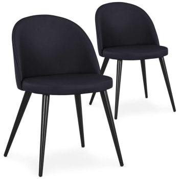 Maury - Lot de 2 chaises simili p.u. Noir