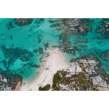 Plage - Tableau sur toile plage île Lavezzi 30x45 cm