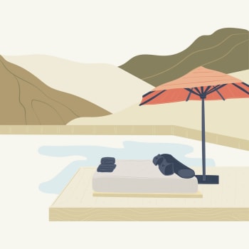 Illustration - Tableau sur toile piscine d'été 90x90 cm