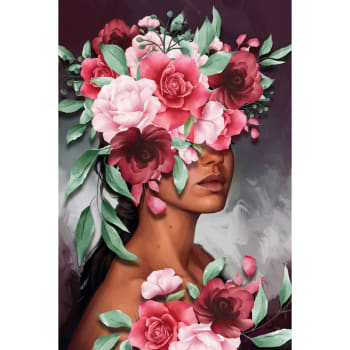 Fleur - Tableau sur toile buste de fleurs 65x97 cm