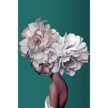 Fleur - Tableau sur toile visage fleuri 65x97 cm