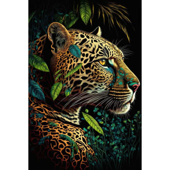 Animaux - Tableau sur verre léopard 30x45 cm