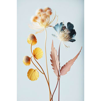 Fleur - Tableau sur verre synthétique fleur colorée 80x120 cm