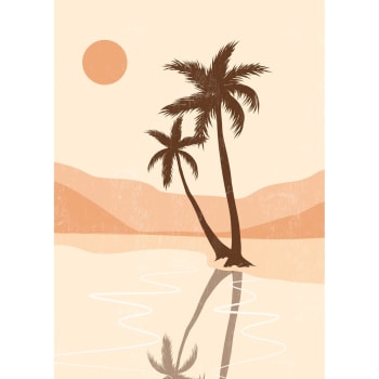 Illustration - Tableau sur verre illustration palmiers 45x65 cm